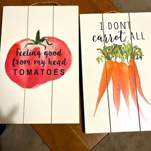 4 veggie wall plaques